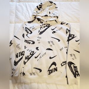 Nike scribble/doodle hooded sweatshirt fleece hoodie men's medium